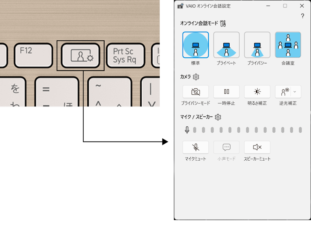 VAIOオンライン会話設定スクリーンショット
