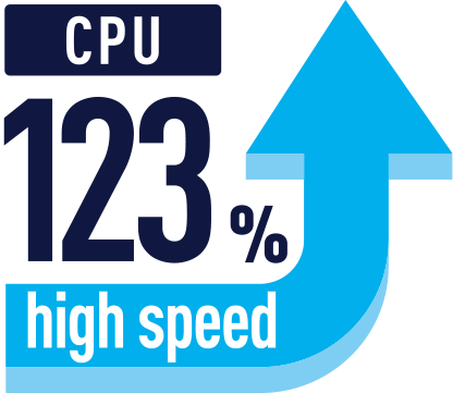 CPU�p�t�H�[�}���X��r 123%�A�b�v