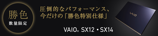 【勝色 数量限定】圧倒的なパフォーマンス、今だけの「勝色特別仕様」VAIO SX12・SX14